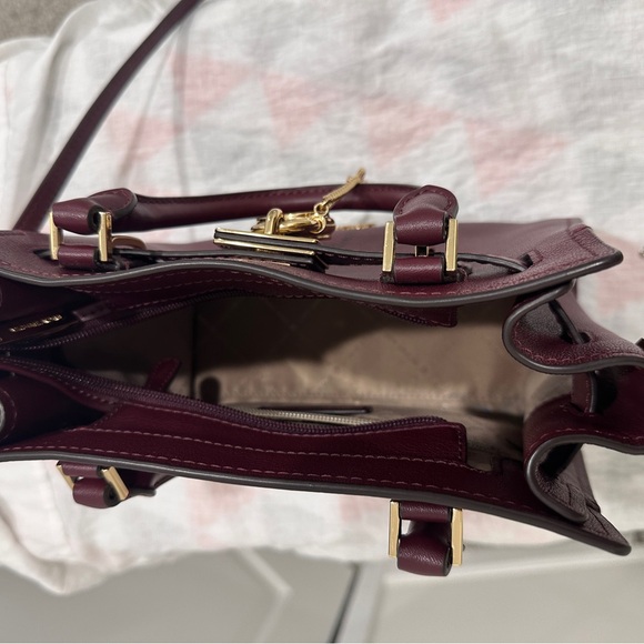 Michael Kors Hamilton Small Satchel Crossbody In Deep Cherry NWT